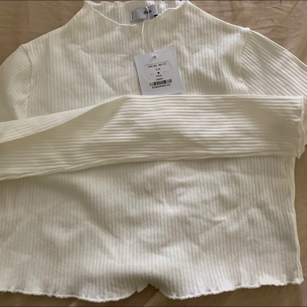 ADIKA cropped mock turtle neck long sleeve shirt